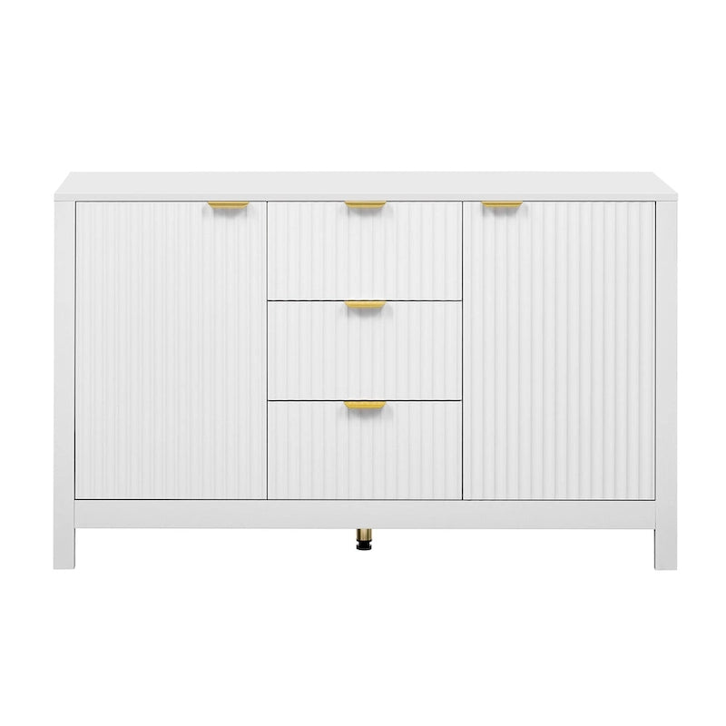 Sideboard mit 47.2W und Wellendesign - 3 verstellbare Regalböden und 3 Schubladen