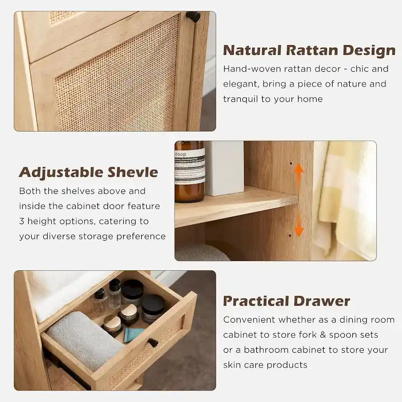 Badezimmerschrank aus natürlichem Rattan und Leinen zur Aufbewahrung von Handtüchern, modernes Design