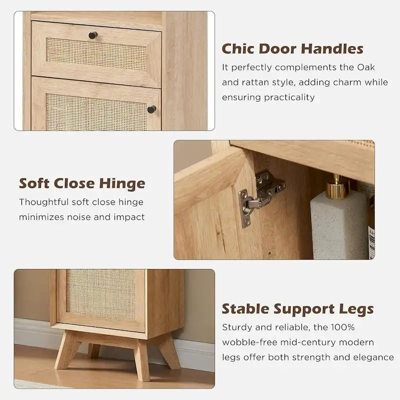 Badezimmerschrank aus natürlichem Rattan und Leinen zur Aufbewahrung von Handtüchern, modernes Design