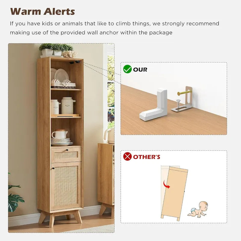 Badezimmerschrank aus natürlichem Rattan und Leinen zur Aufbewahrung von Handtüchern, modernes Design
