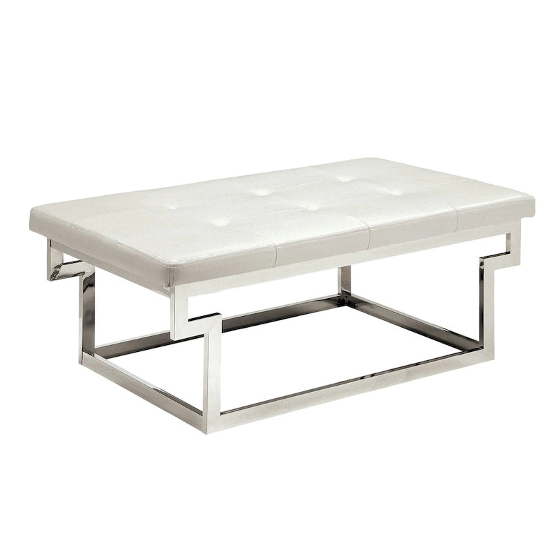 Banco decorativo contemporáneo tapizado en metal con capitoné