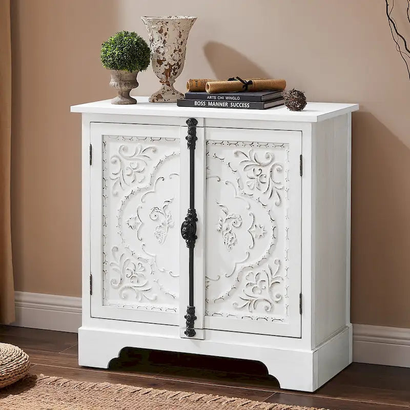 Meuble fleuri rétro et romantique