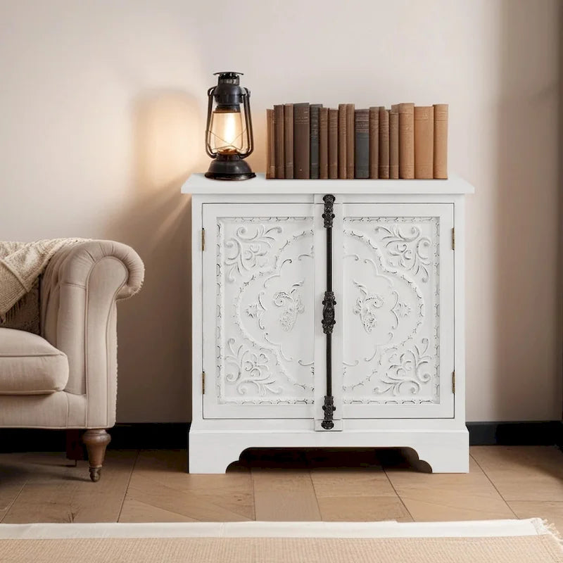 Meuble fleuri rétro et romantique
