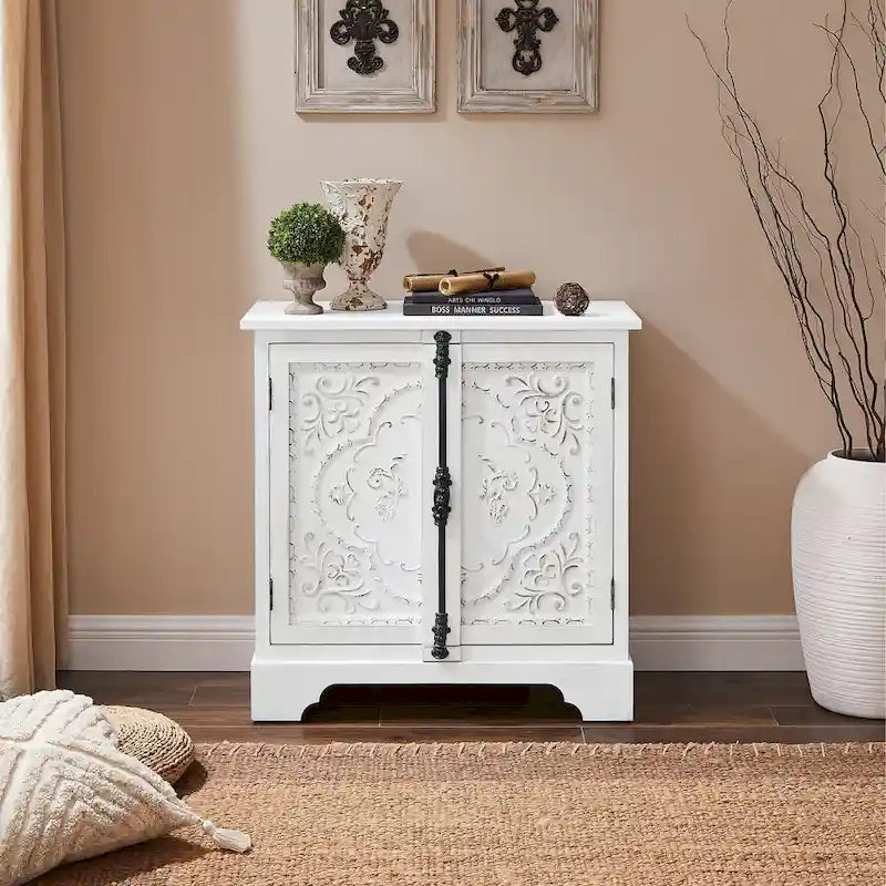 Meuble fleuri rétro et romantique