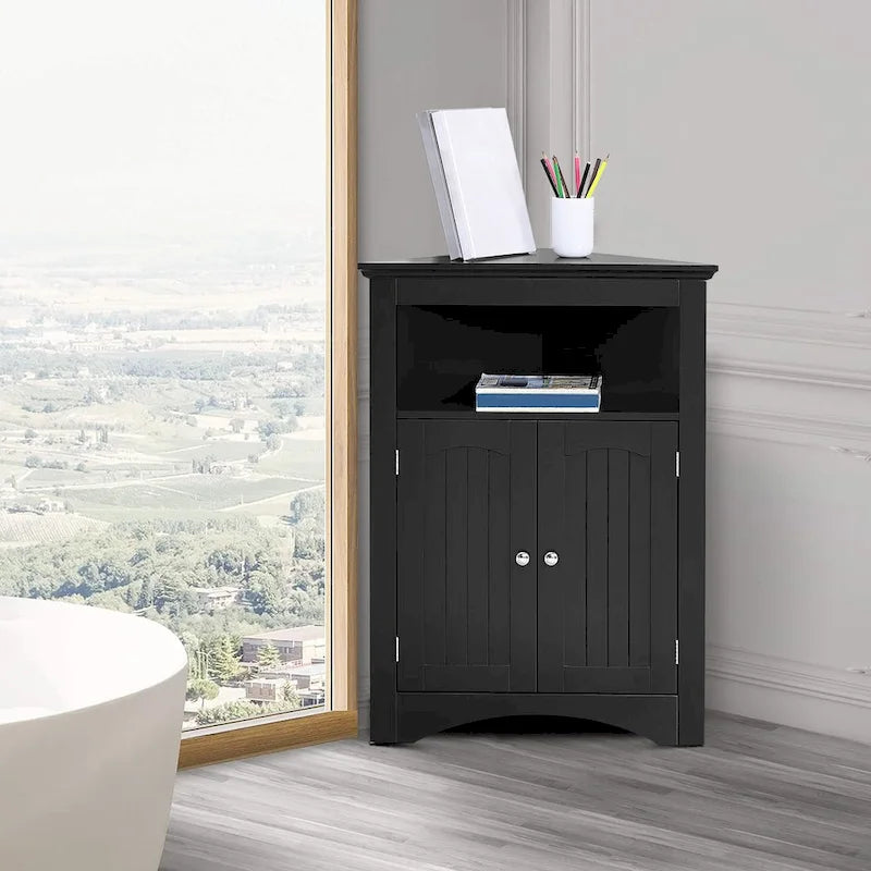Classic Stylish Wooden Corner Storage Cabinet, For Indoor Use