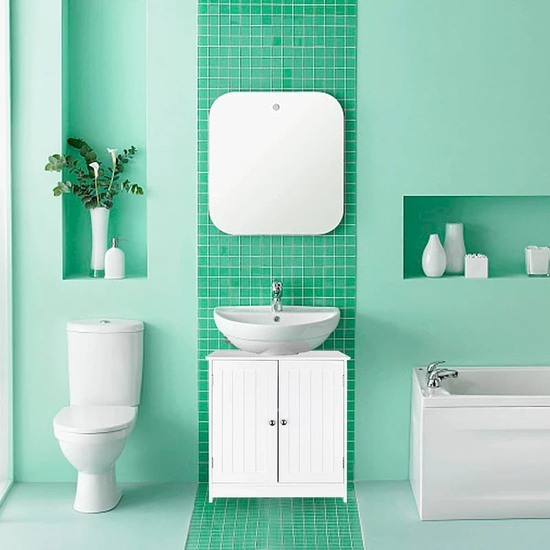 Mueble de baño de madera de 23, con 2 puertas, para montar en la pared o colocar en el suelo