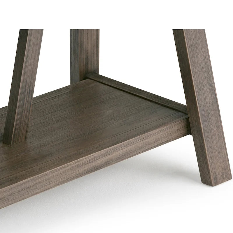 BANCO DE MADERA MACIZA DE 48 PULGADAS DE ANCHO PARA RECIBIDOR, DE ESTILO INDUSTRIAL, COLOR MADERA A LA DERIVA - 48 W x 17 D x 20 H