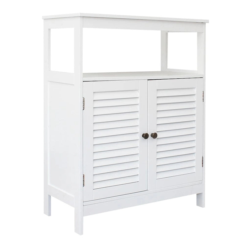 Meuble de salle de bain blanc à deux portes, 31.5