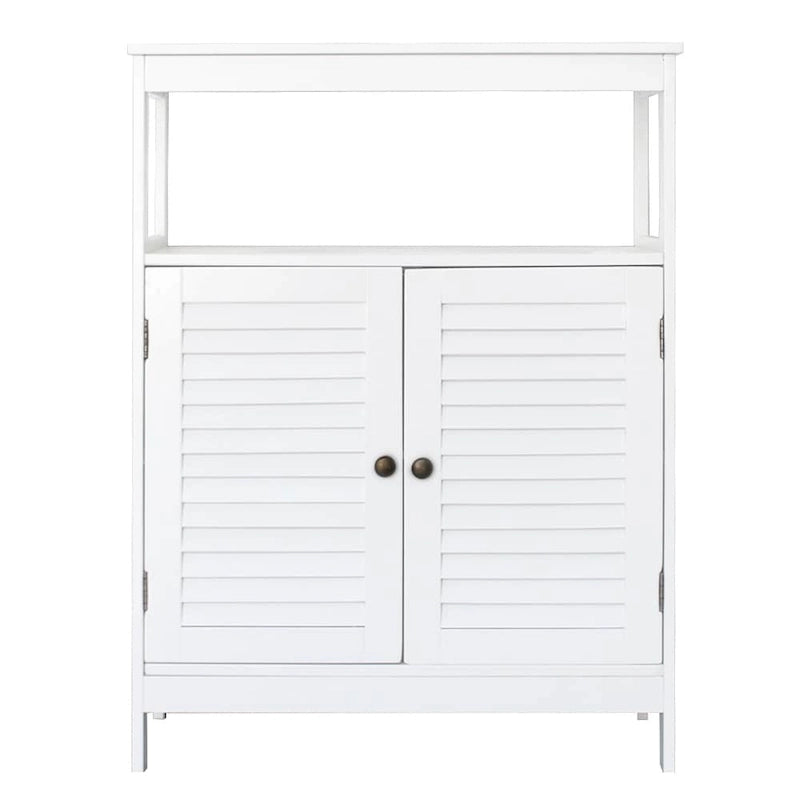 Meuble de salle de bain blanc à deux portes, 31.5