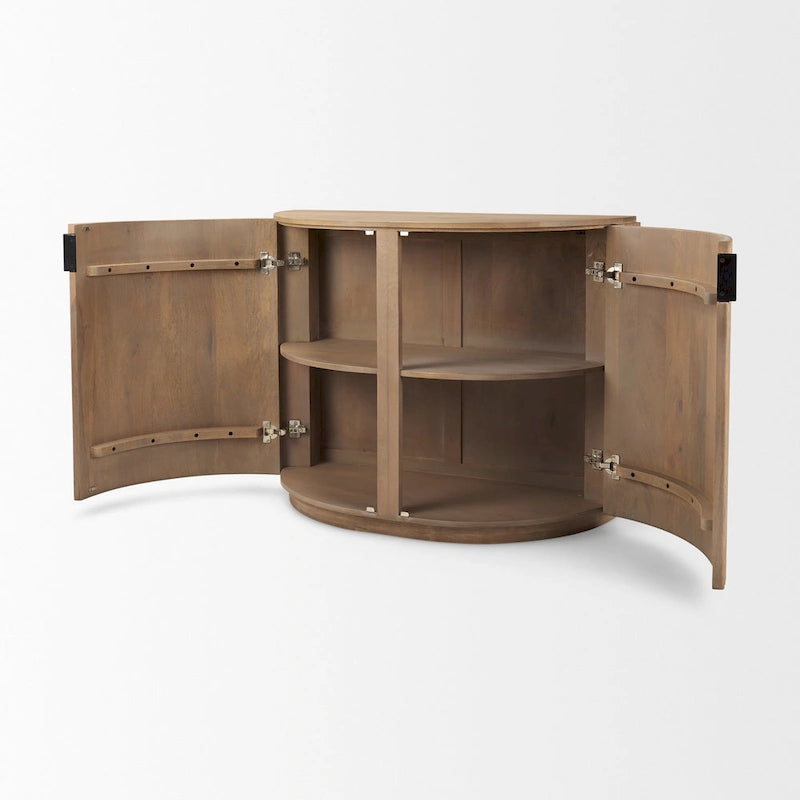 Akzentschrank aus hellbraunem Massivholz
