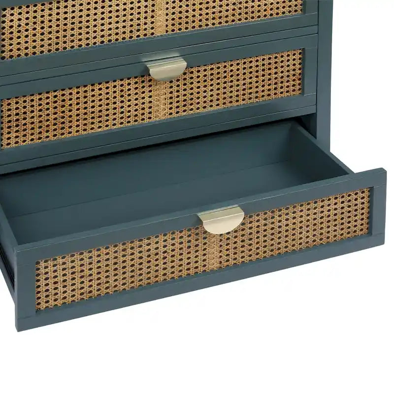 Schrank mit 3 Schubladen, natürliches Rattan, geeignet für Schlafzimmer, Wohnzimmer und Arbeitszimmer