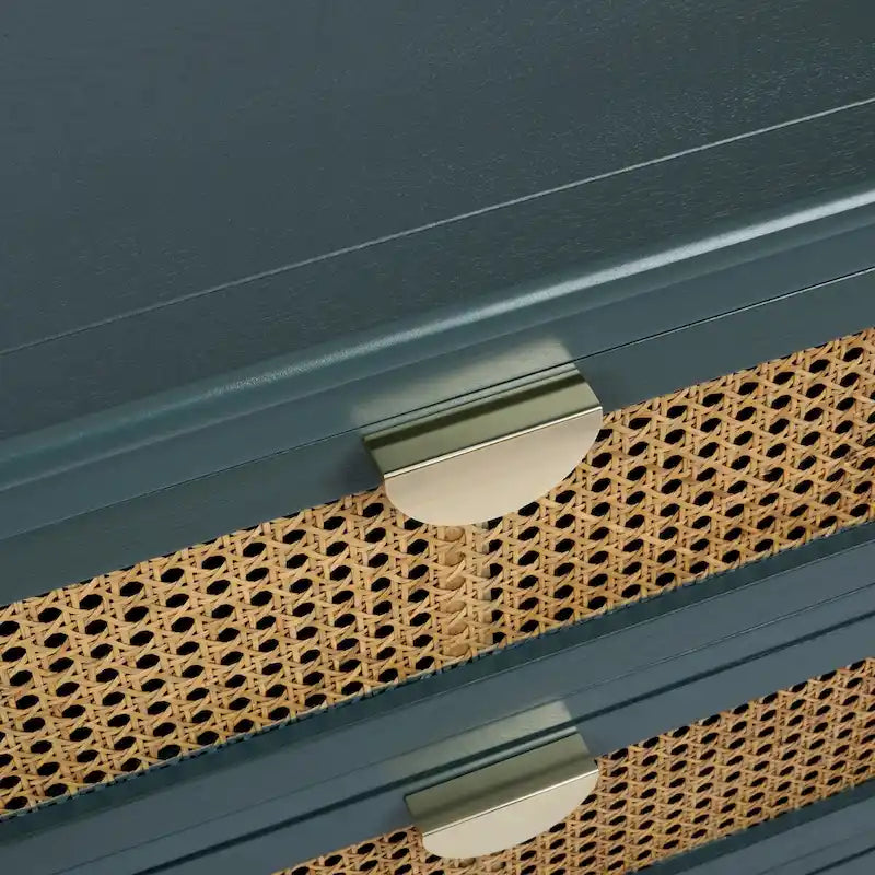 Schrank mit 3 Schubladen, natürliches Rattan, geeignet für Schlafzimmer, Wohnzimmer und Arbeitszimmer