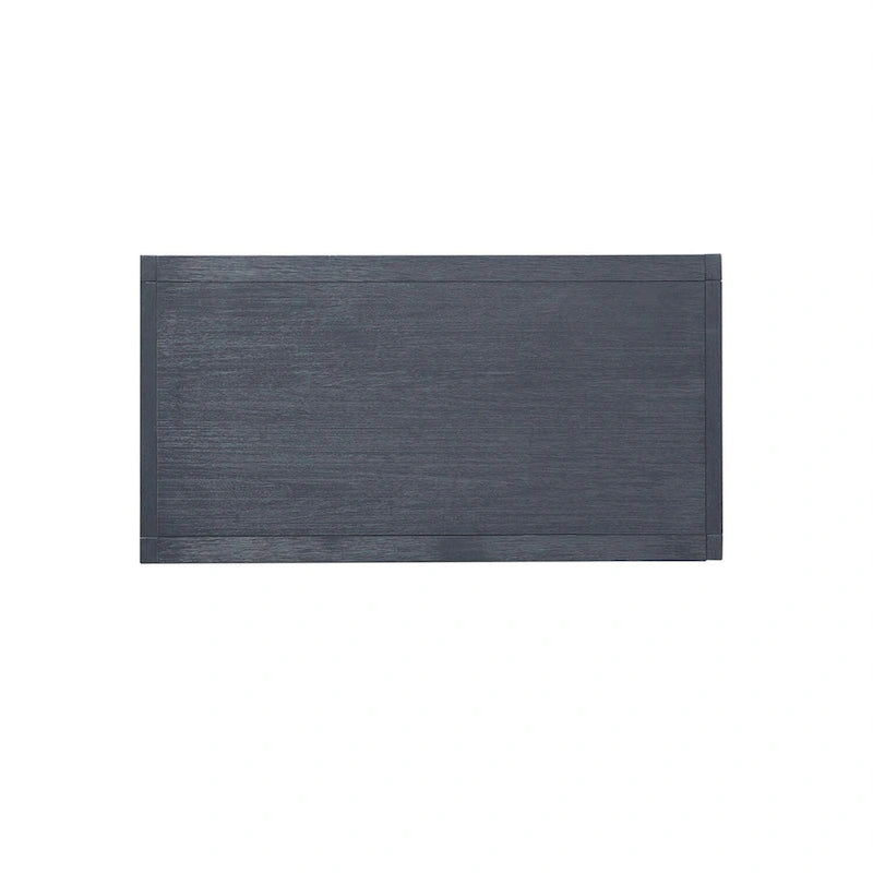 Akzentschrank in gebürstetem Denimblau, Weiß und Schwarz