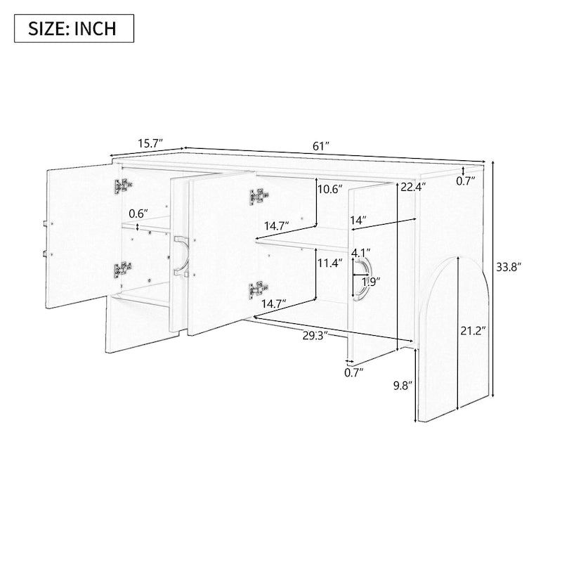 Meuble de rangement de 33.80 in. H avec étagères réglables