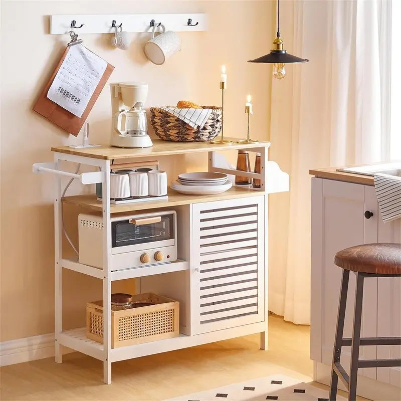 4-stufiger Kaffeewagen und Mikrowellenständer - 15.7D x 31.4W x 33.6H