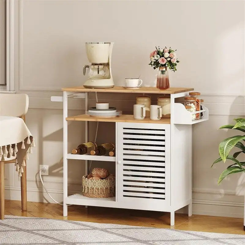 4-stufiger Kaffeewagen und Mikrowellenständer - 15.7D x 31.4W x 33.6H
