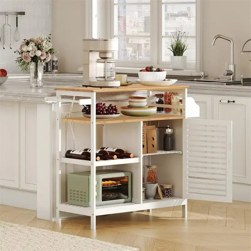 4-stufiger Kaffeewagen und Mikrowellenständer - 15.7D x 31.4W x 33.6H