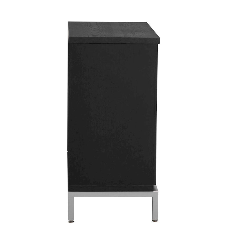 Armario decorativo con chapa de madera maciza y estructura de patas metálicas - 34L x 15.5W x 31.9H