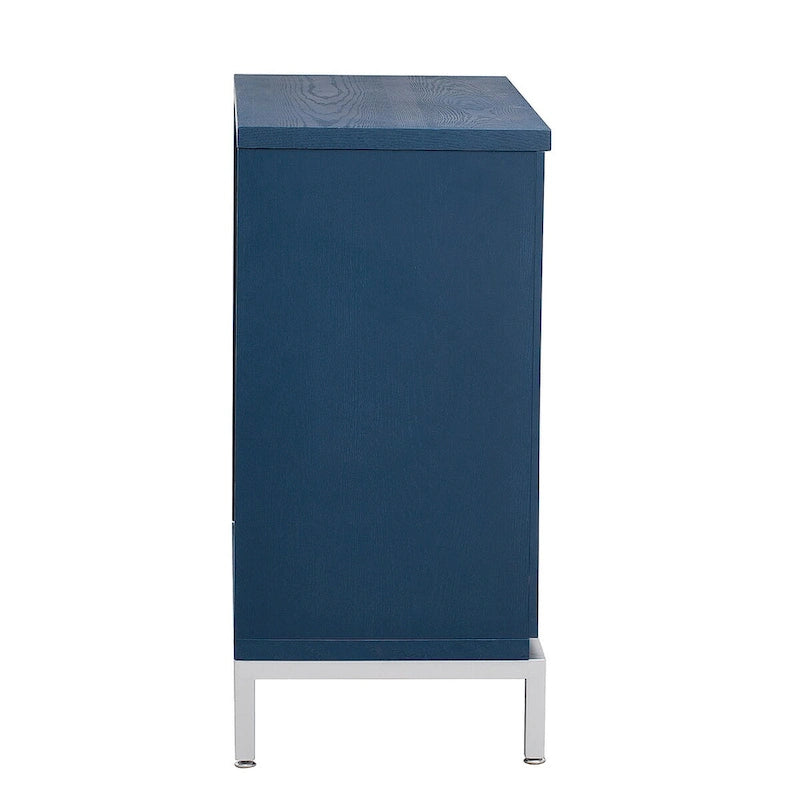 Meuble d’appoint avec placage en bois massif et piètement métallique - 34L x 15.5W x 31.9H