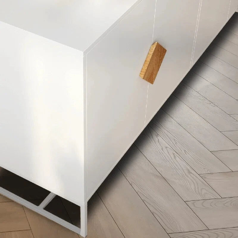 Weißes Sideboard mit 4 Türen, TV-Tisch und Flurschrank, Aufbewahrungsschrank für Küche und Essbereich