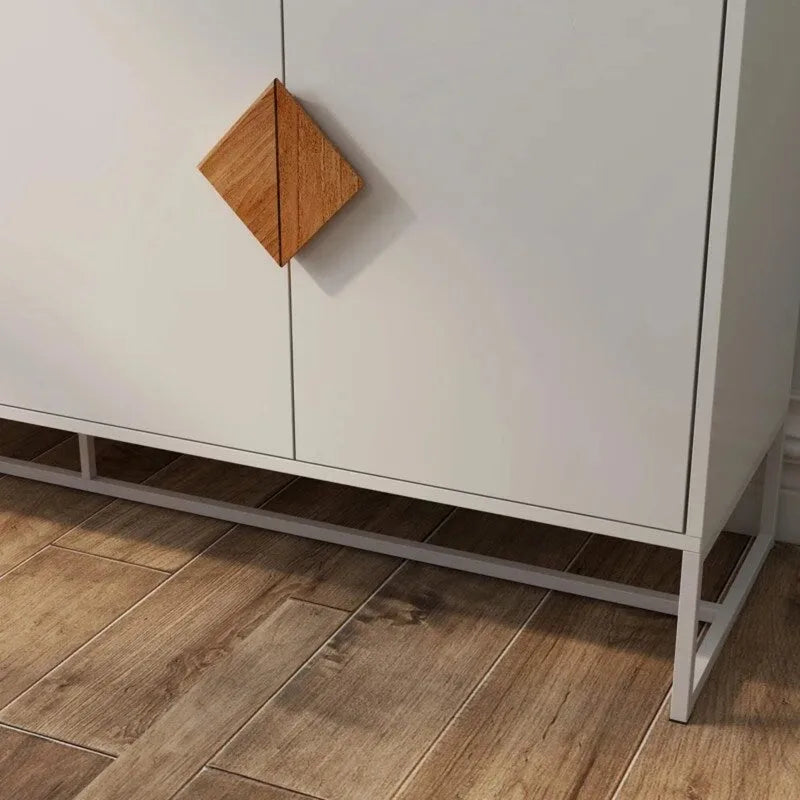 Weißes Sideboard mit 4 Türen, TV-Tisch und Flurschrank, Aufbewahrungsschrank für Küche und Essbereich