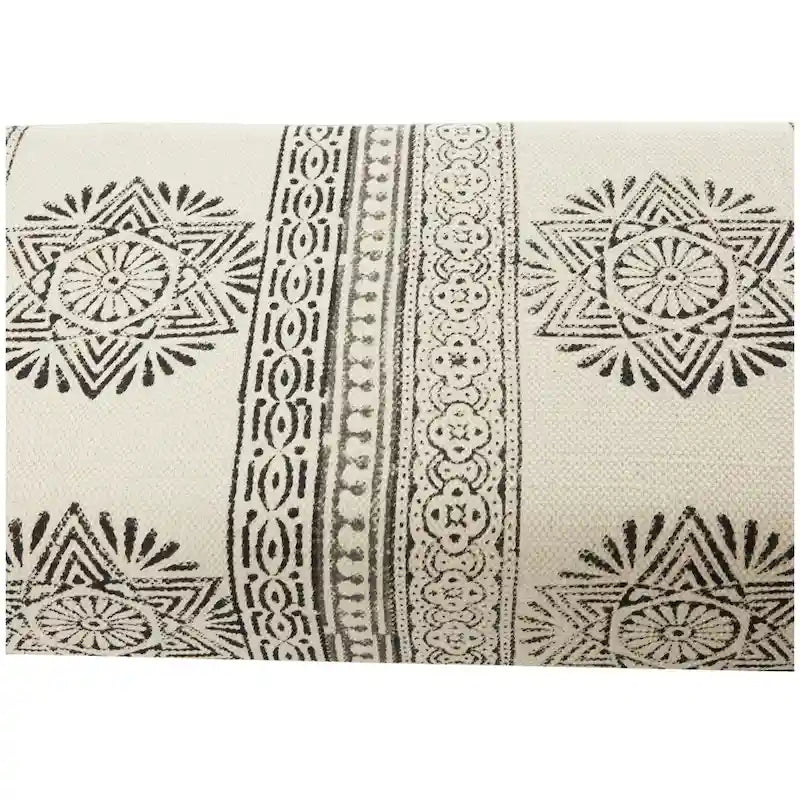 Banco de metal con diseño floral, de diamantes o tribal y patas metálicas de horquilla - blanco, gris o multicolor