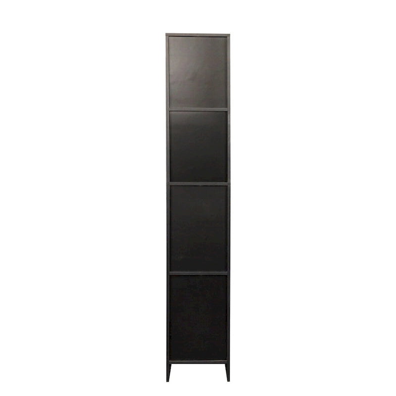 Mueble independiente con estantes no ajustables y dos puertas, negro