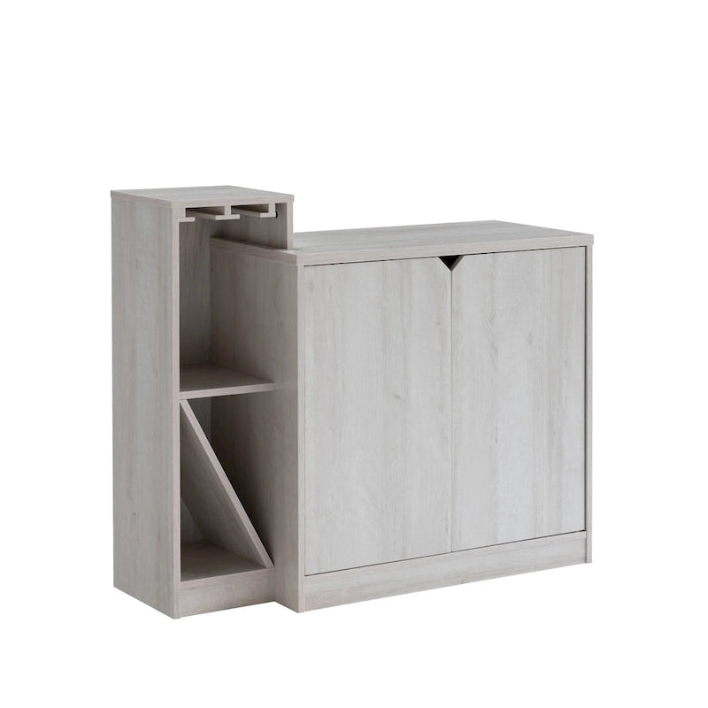 Meuble bar, rangement et présentation de bouteilles de vin, meuble de cuisine, peut contenir 4 bouteilles de vin - Chêne blanc