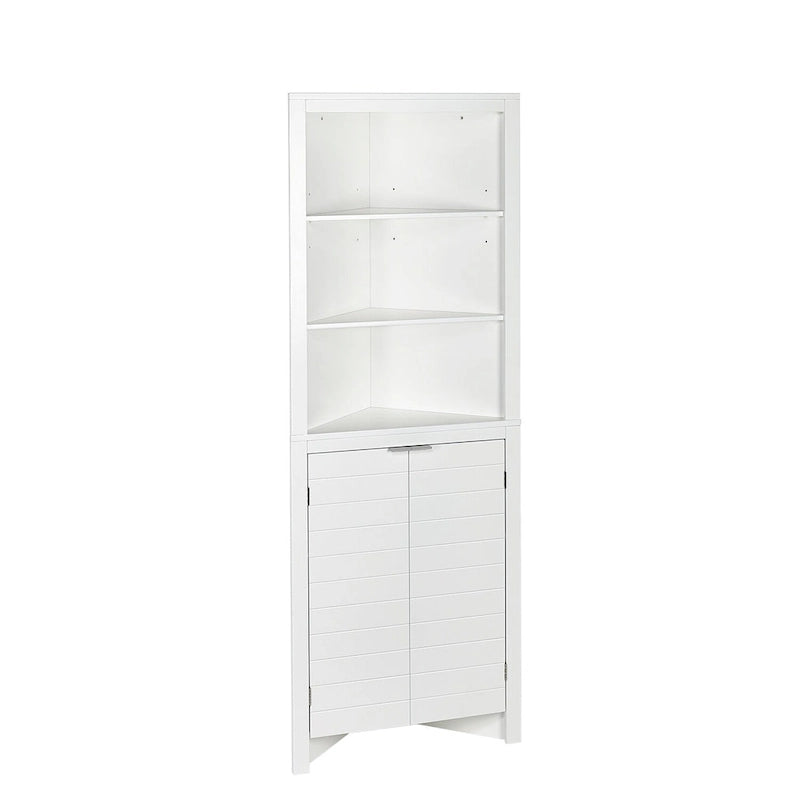 Hoher Badezimmereckschrank mit offenen Regalen