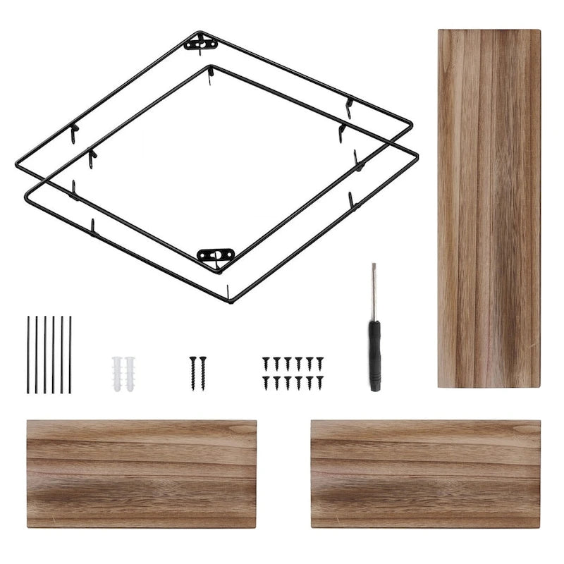 3-stufige Metall-Wandregale in geometrischer Rautenform zur Präsentation und Aufbewahrung zu Hause